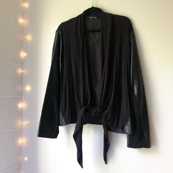 Amanda & Chelsea Sweaters - 🍁Amanda + Chelsea Faux Leather Swing Cardigan 16